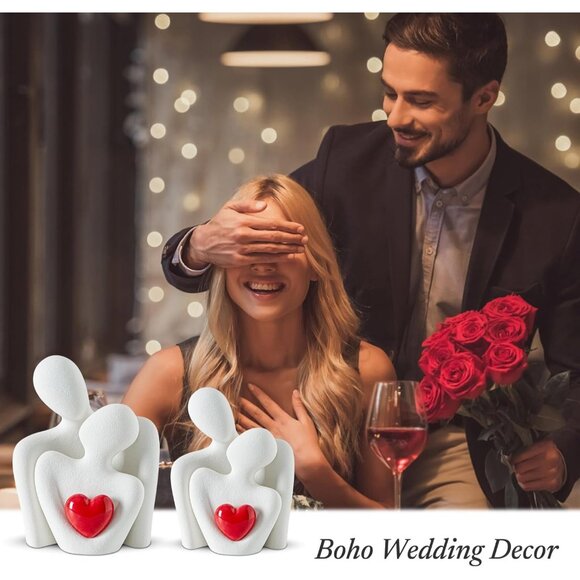 Porcelain Knick Knacks Couples Statue & Sculpture for Bedroom Decor Valentine - Picture 7 of 7